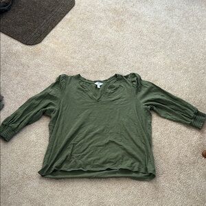 Time and Tru Olive Green Blouse